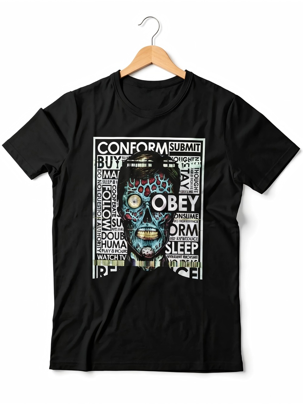 They Live Tshirt Glitch Unisex Retro Vintage 80s Movie Horror T Shirt 257
